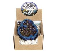 ANCLLO Pietra Naturale Agata Naturale Fetta di Quarzo elettrolitico Cluster Punti di Cristallo Regali Fai da Te (Blu)