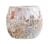 ANCLLO Portacandele centrotavola, portacandele in vetro mosaico per decorazione domestica, tavolo, decorazioni per feste, regali fatti a mano per lei, vaso per piante in vaso