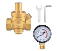 ANCLLO Riduttore di Pressione dell'Acqua DN20 Regolatore di Pressione in Ottone da 3/4 di Pollice Acqua con manometro Valvola di Sfogo del Riduttore di Pressione dell'Acqua Regolabile