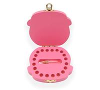 ANCLLO Scatola rustica in legno per dentini da bambino, a forma di cuore, 12,5 x 11,5 x 3 cm, ragazza