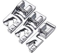 ANCLLO - Set di 10 Piedini per Macchine da Cucire a Taglio Stretto, per Macchine da Cucire Singer, a Bordo Stretto datto per Macchine da Cucire Multifunzione per Uso Domestico, Bianco, Elna - 6 mm