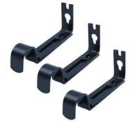 ANCLLO Set di 3 staffe per tende in nichel satinato per asta da 3/4", regolabile, colore: nero