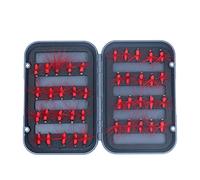 ANCLLO - Set di 40 esche da pesca con formica rossa con scatola , set di esche per trote, salmone e mosca