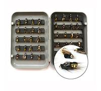 ANCLLO Set di 40 mosche da pesca a mosca con scatola impermeabile per pesca alla trota - stile A