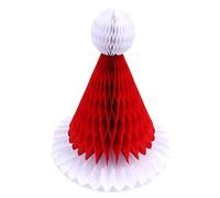 ANCLLO - Set di 5 cappelli natalizi a nido d'ape da appendere, decorazioni natalizie a nido d'ape in carta a nido d'ape