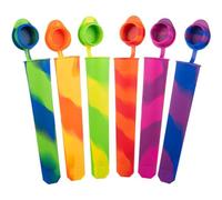 ANCLLO Set di 6 stampi per ghiaccioli in silicone Set di stampi per ghiaccioli per gelati estivi fai-da-te 100% silicone alimentare senza BPA