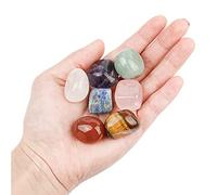 ANCLLO Set di 7 Cristalli Curativi con Borsa da Usare Come 7 Chakra Stones e Worry Stones per radicare Equilibrio Rilassante Meditazione Reiki