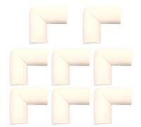Ancllo - Set di 8 protezioni per angoli e angoli in schiuma per tavolo e paraspigoli pre-nastrati per mobili, colore: Bianco sporco