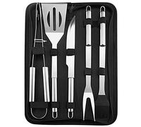 ANCLLO - Set di accessori per barbecue, multifunzionali, in acciaio inox, per barbecue, per picnic, campeggio, fumo, grigliate, 5 pezzi