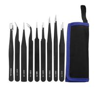 ANCLLO Set di pinzette di precisione (9 Pezzi) per Elettronica, gioielleria, Artigianato, lavori di Laboratorio