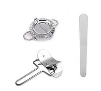 ANCLLO Set di stampi per gnocchi in acciaio inossidabile Confezione da 3, 1 confezione Empanada Press 1pz Tagliapasta 1pz Cucchiaio ripieno Torta Ravioli Involucro per gnocchi (misura piccola)