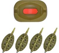 ANCLLO - Set di Strumenti per Pesca alla Carpa, 4 Pezzi mangiatoia da Pesca in Linea Piatta Metodo Feeder Pesca Accessori con 1 Stampo in Gomma, alimentatori in Linea di Pesca