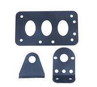 ANCLLO - Staffa per targa orizzontale, con attacco laterale, 3/4", colore: Nero