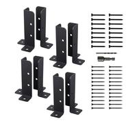ANCLLO Staffe Base di Ancoraggio per Pali per Ponte, Acciaio Solido Spesso e Verniciato a Polvere Nera, Piastra di Supporto per Ponte Kit Recinzione Pergola Supporto per Cassetta Postale (8 Pezzi)