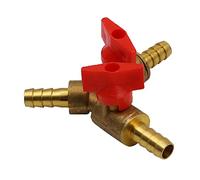 ANCLLO Tiardey Raccordo per Tubo a 3 Vie con Interruttore Raccordo per Tubo da 8 mm in Ottone Sdoppiatore per Tubo a Y per Rubinetto da Falegname Aria Acqua Gas