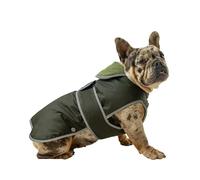 Ancol Heritage - Cappottino per cani in cotone cerato, impermeabile, foderato in pile, con protezione per il petto e collo elastico, bordatura riflettente, abbigliamento per cuccioli - XS