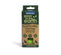 Ancol Paws for The Earth - Sacchetti di plastica per Escrementi (4 Rotoli di Ricarica), Colore: Verde