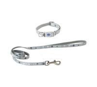 Ancol Small Bite Stars - Set collare e guinzaglio regolabili, 20-30 cm | Il tessuto Softweave protegge i cuccioli, inoltre una fibbia a scatto consente una rapida rimozione; include un guinzaglio da