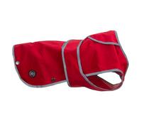 Ancol Stormguard - Cappottino per cani in morbido tessuto bordeaux, impermeabile, con foro per imbracatura con cerniera, bordi riflettenti, abbigliamento per cuccioli - XL