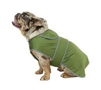 Ancol Stormguard - Cappottino per cani in softshell color cachi, impermeabile, con foro per imbracatura, bordi riflettenti, abbigliamento per cuccioli - XXL