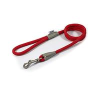 Ancol Viva - Guinzaglio per cani in corda riflettente e pelle a scatto, resistente, resistente alle intemperie, in poliestere, accessorio per passeggiare i cuccioli, 1,07 m x 10 mm, colore: rosso