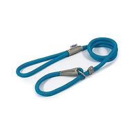 Ancol Viva - Guinzaglio per cani in corda riflettente e pelle, leggero, resistente alle intemperie e durevole, 1,2 m x 10 mm, colore: blu