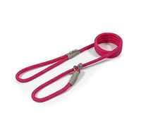Ancol Viva - Guinzaglio per cani in corda riflettente e pelle, leggero, resistente alle intemperie e durevole, 1,2 m x 10 mm, colore: rosa