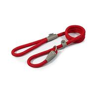Ancol Viva - Guinzaglio per cani in corda riflettente e pelle, leggero, resistente alle intemperie e durevole, 1,2 m x 12 mm, colore: rosso