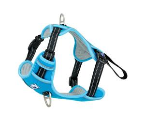 Ancol Viva Pettorina per cani da viaggio e da allenamento, comoda, con petto imbottito e 2 clip per guinzaglio, taglia M, 45-65 cm, colore: blu