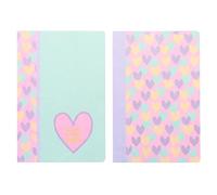 Ancor Quaderno scolastico B'LOG HEARTS A5 a quadretti, 5 mm, 48 V, 90 g, 2 pezzi, 2 motivi
