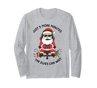 Ancora 5 Minuti Funny Santa Gamer Christmas Maglia a Manica