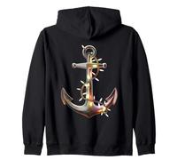 Ancora a Vela per Navi da Barca impigliata nello Yacht delle luci di Felpa con Cappuccio