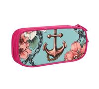 Ancora, astuccio floreale per ragazzi e ragazze, con motivo nautico, oceano e mare, grande astuccio per penne da scrivania, organizer per cancelleria, astuccio per scuola e ufficio, borsa per il