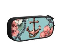 Ancora, astuccio floreale per ragazzi e ragazze, con motivo nautico, oceano e mare, grande astuccio per penne da scrivania, organizer per cancelleria, astuccio per scuola e ufficio, borsa per il