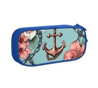 Ancora, astuccio floreale per ragazzi e ragazze, con motivo nautico, oceano e mare, grande astuccio per penne da scrivania, organizer per cancelleria, astuccio per scuola e ufficio, borsa per il