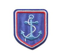 Ancora crest Brave Coast - Toppe termoadesive Patch Toppa ricamate, misura: 5 x 6,3 cm