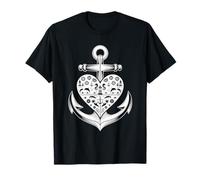 Ancora Cuore Simboli Nautici Design Oceano Maglietta