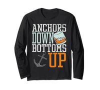 Ancora Down Bottoms Up Funny Sailing Maglia a Manica