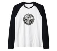 Ancora Marittima nella Tempesta Nautica con Faro Maglia con Maniche Raglan