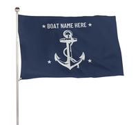 Ancora nautica personalizzata Welcome Aboard Flag per Yard House Outdoor Beach Lago Ingresso costiero Personalizzato Nome Barca Decorazione Bandiera Divertente Capitano Banner per gli appassionati di