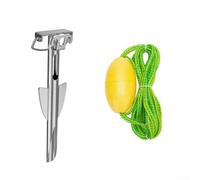 Ancora per barca, in acciaio inox, per kayak, sabbia, palo, pesca, acque poco profonde, galleggiante, ultraleggero (ancora+corda di galleggiamento)