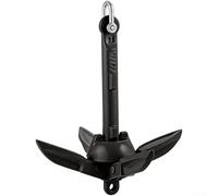 Ancora pieghevole da 0,7 kg per canoa KAYAK, piccola nave con corda da 8 m e boa in acciaio al carbonio, design a quattro artigli per una tenuta affidabile su sabbia e fango (ancora nera)