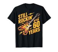 Ancora Rockin' After 60 Years Guitar Fire Retro Style Maglietta