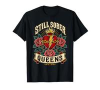 Ancora Sobrio Queens Sacro Cuore Tatuaggio Cool Sobriety Donne Maglietta