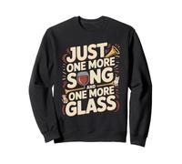 Ancora Una Canzone e Un Altro Glass Wine Cats Felpa