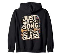 Ancora Una Canzone e Un Altro Glass Wine Cats Felpa con Cappuccio