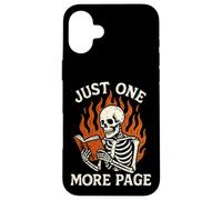 Ancora una pagina Scheletro che legge le fiamme degli amanti dei libri Custodia per iPhone 16 Plus