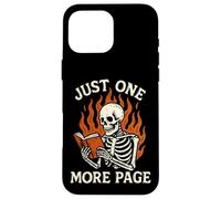 Ancora una pagina Scheletro che legge le fiamme degli amanti dei libri Custodia per iPhone 16 Pro Max
