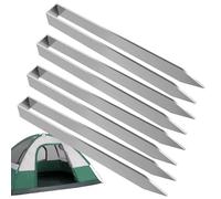 Ancoraggi a terra a forma di U,Ancoraggi per trampolino | 4 di ancoraggio a terra in acciaio,Fascetta per trampolino, argentate per parco giochi per la decorazione del giardino