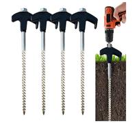 Ancoraggi a terra a vite - 20,3 cm picchetti per campeggio, set di 4 picchetti durevoli, resistenti ancoraggi per trampolini e condizioni di vento forte